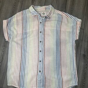 Marine Layer Pastel Striped Button Down Shirt